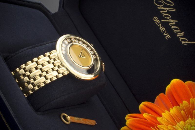 Seltene Chopard Happy Diamonds VollGold mit Brillanten 