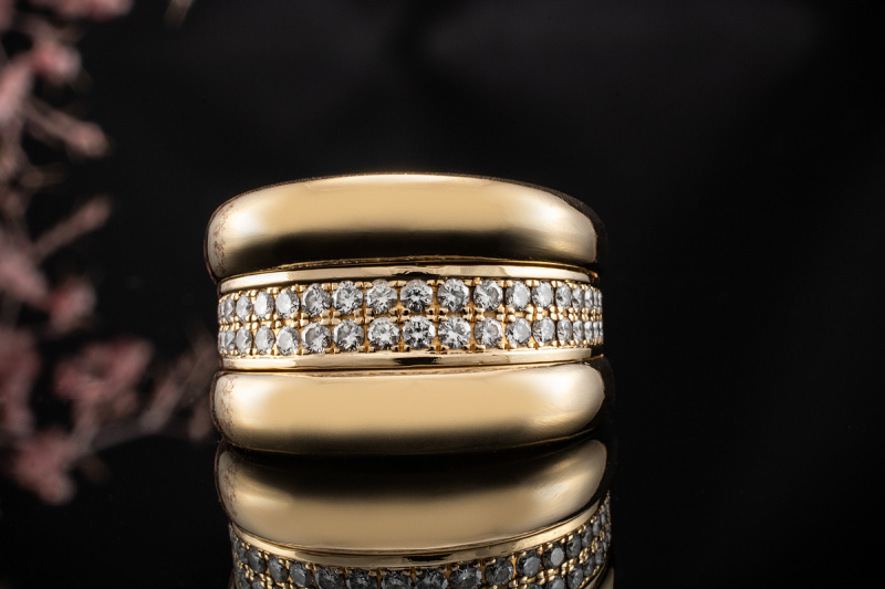 Chopard Ring La Strada mit 2 Reihen Top Diamanten Brillanten in Gold 750 