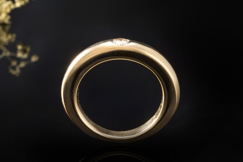 Cartier Klassischer Solitär Ring 1 Diamant Brillantschliff Gelbgold 750 