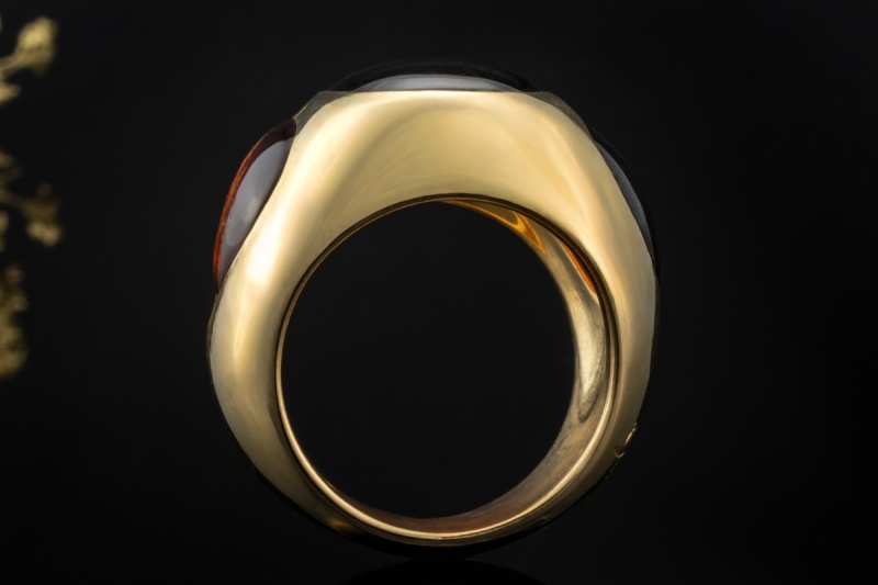 Pomellato Cocktailring Bisanzio Ring Massiv mit Granat in Gelbgold 750 