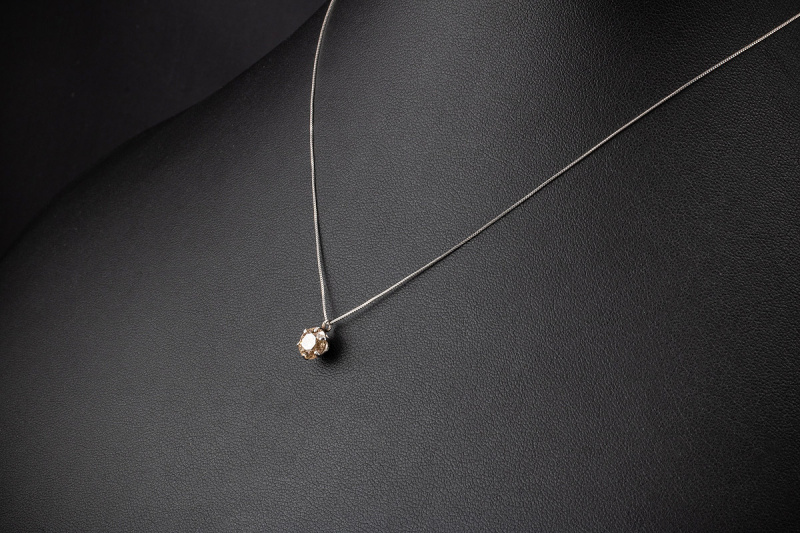 Solitär Collier Kette mit Anhänger Diamant Brillant 1,30 Ct 950er Platin 