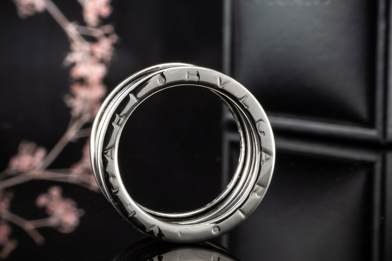 BVLGARI Ring B.zero1 4-Band in 750er Weißgold Full Set OVP Größe 53 