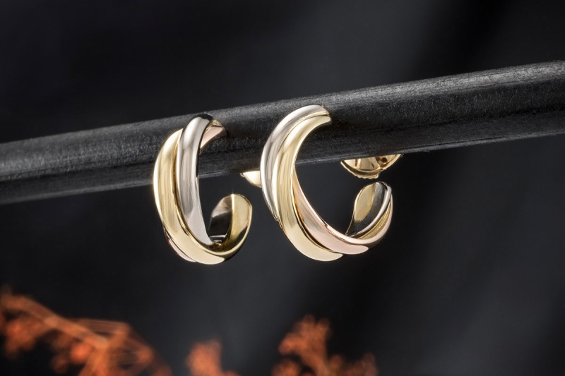 Cartier Trinity Ohrringe Creolen Ohrstecker Weißgold Roségold Gelbgold 
