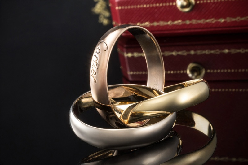 Trinity de Cartier Ring Großes Modell XL LM Gold Tricolor Gr 64 Full Set 