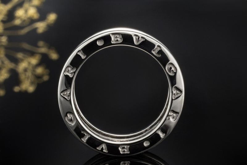 BVLGARI B.zero1 Ring 2-Band Modell beweglich in 750er Weißgold Größe 51 