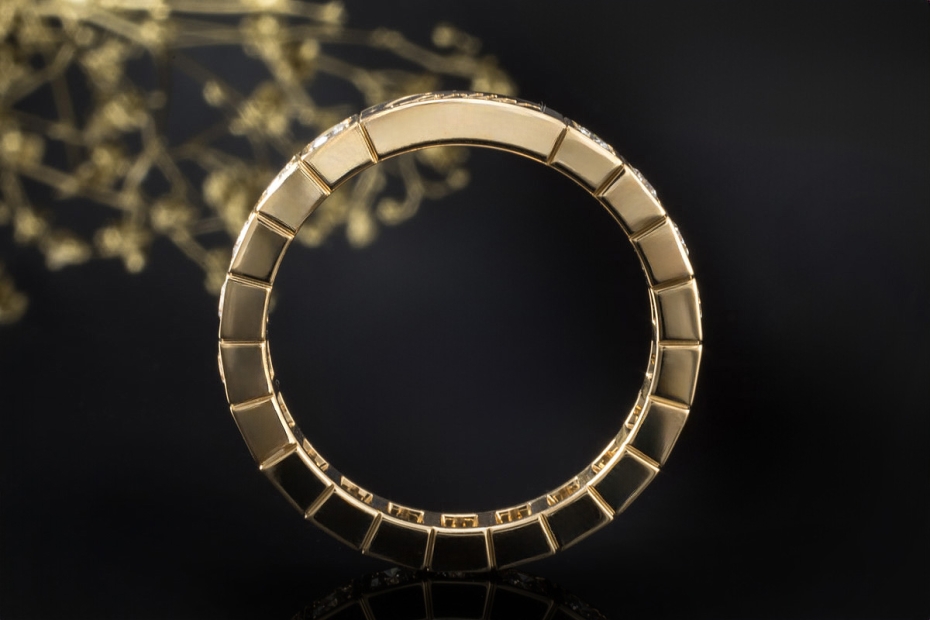 Cartier Lanières Ring Memoire mit Diamanten Brillanten in 750er Gelbgold 
