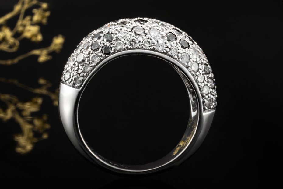 Cartier Ring Sauvage Métissage mit Diamanten Schwarz Weiß 750er Weißgold 