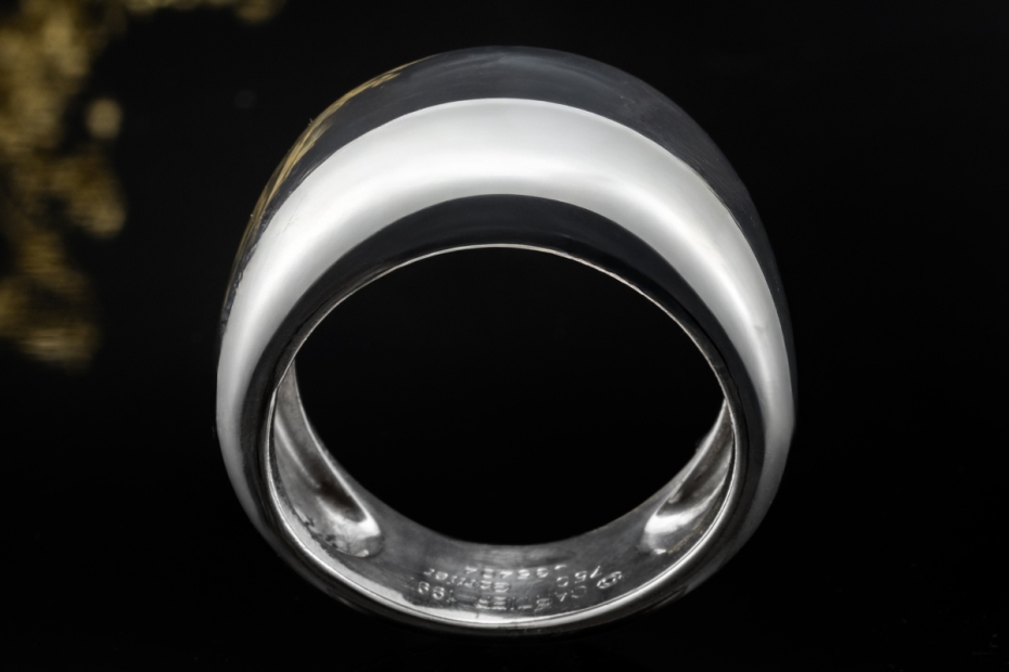 Cartier Ring Nouvelle Vague 1997 Breit und hochglänzend in Weißgold 750 