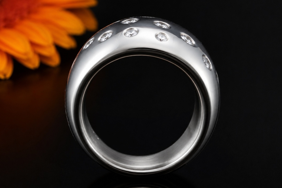 Massiver Ring Sternenhimmel Design aus Diamanten in Weißgold 750 Massiv 