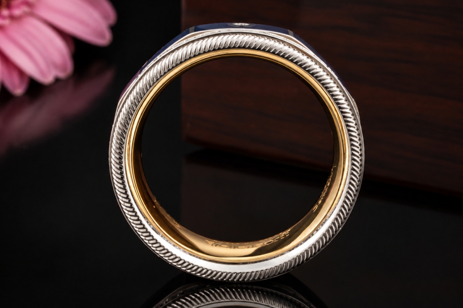 Wellendorff Ring Blaue Lagune Drehring mit Diamanten in 750er Weißgold 