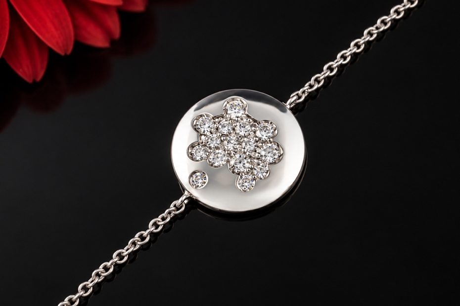Fiore „Sparkling Circle“ Diamantarmband Made in Italy aus 750er Weißgold 