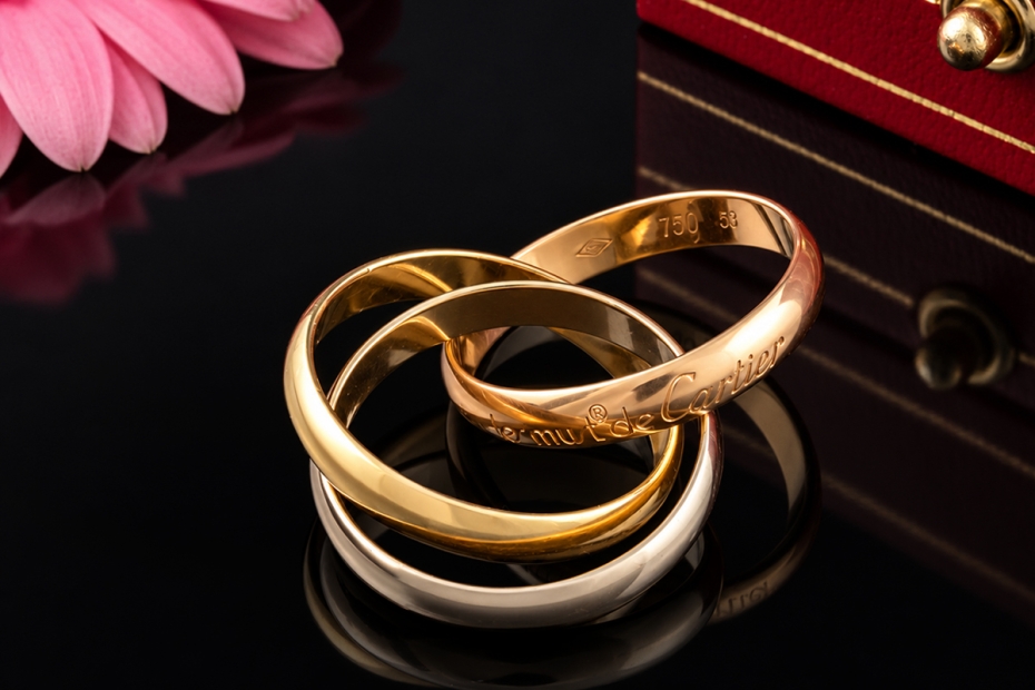 Trinity de Cartier Ring Klassisches Modell Gold Tricolor Gr. 53 Full Set 