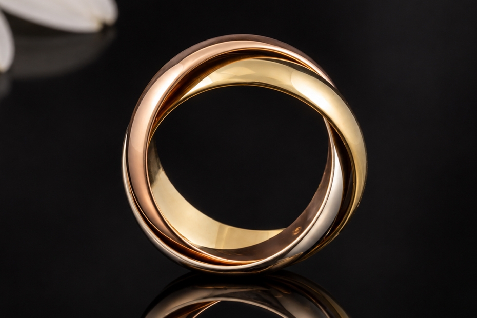 Trinity de Cartier Ring Großes Vintage Modell 750er Gold Tricolor Gr. 48 