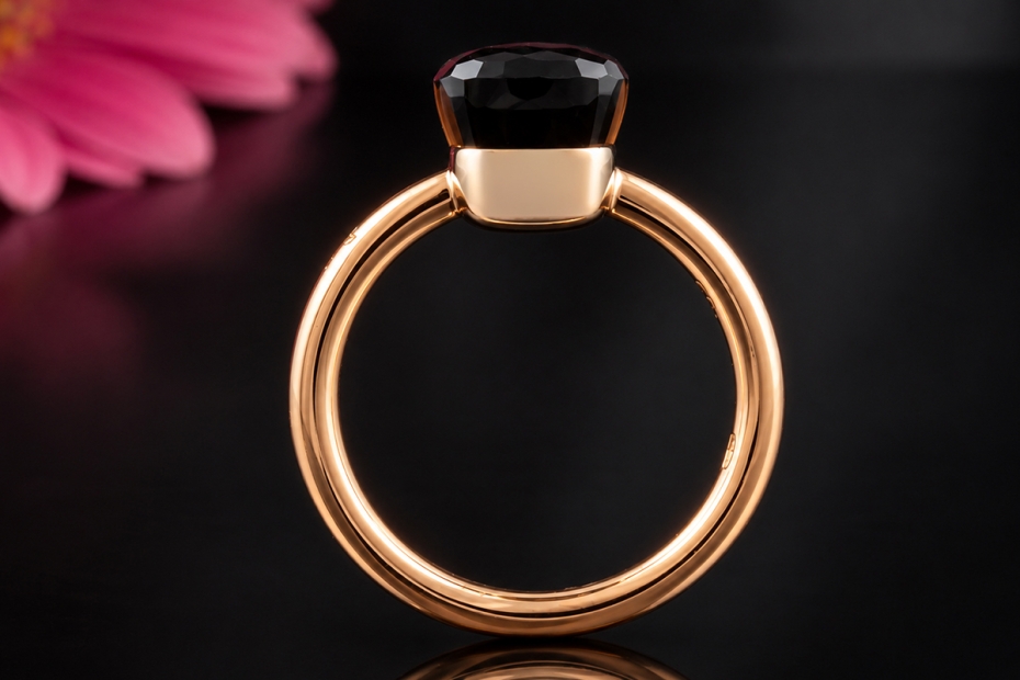 Pomellato Nudo Ring Classic Brauner Rauchquarz in Rosegold 750 Größe 66 