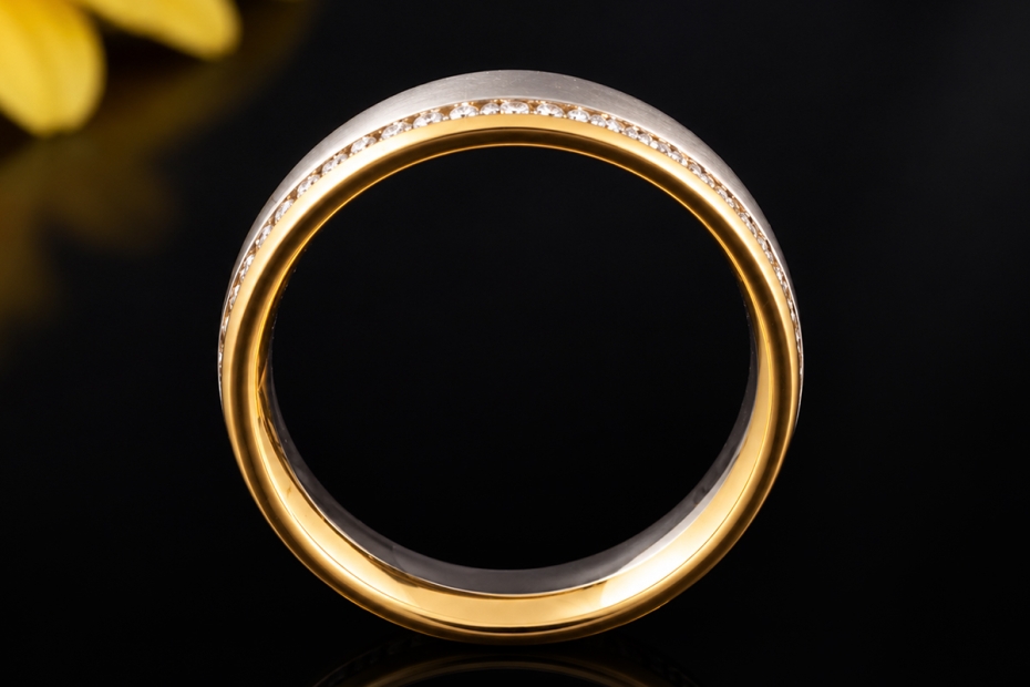 Christian Bauer Memoire Bandring mit Diamanten Platin 950 & Gelbgold 750 