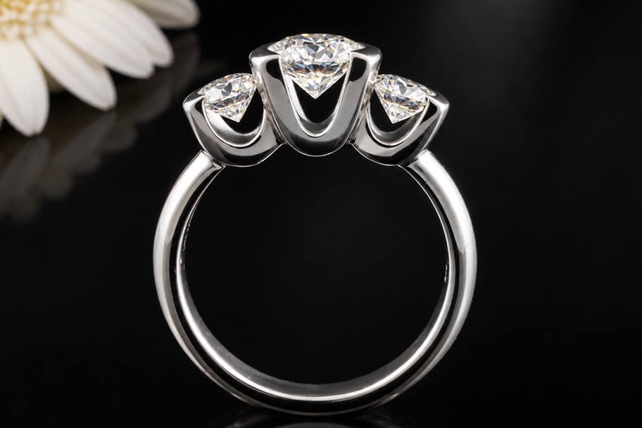 Trilogie Brillantring 1,78 Carat natürliche Diamanten in 750er Weißgold 