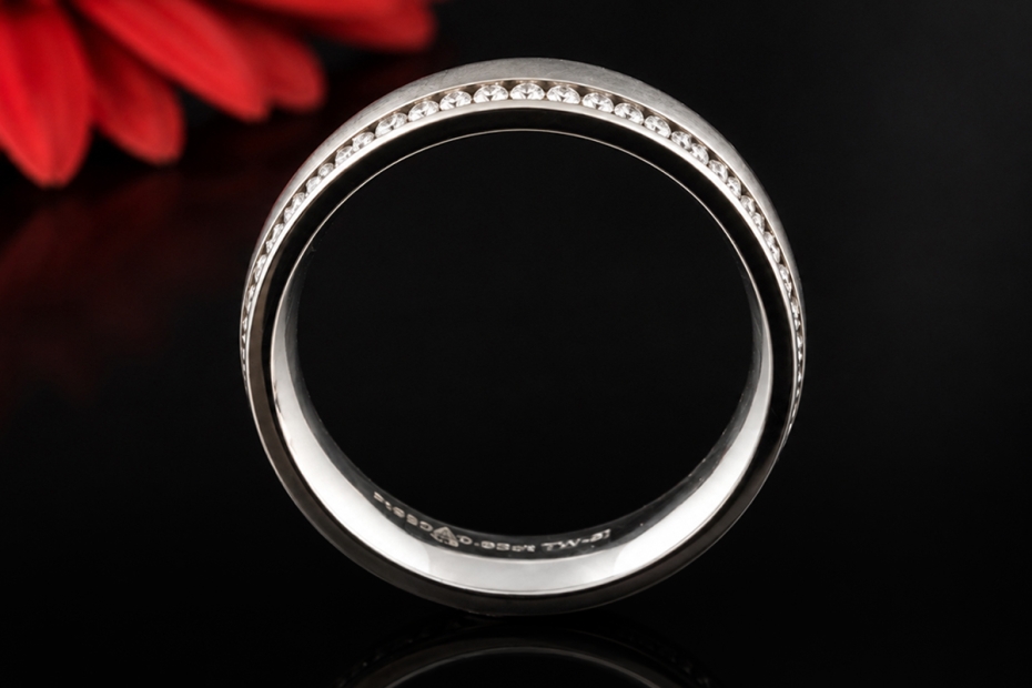 Christian Bauer Memoire Bandring mit Diamanten Seidenmatt in Platin 950 