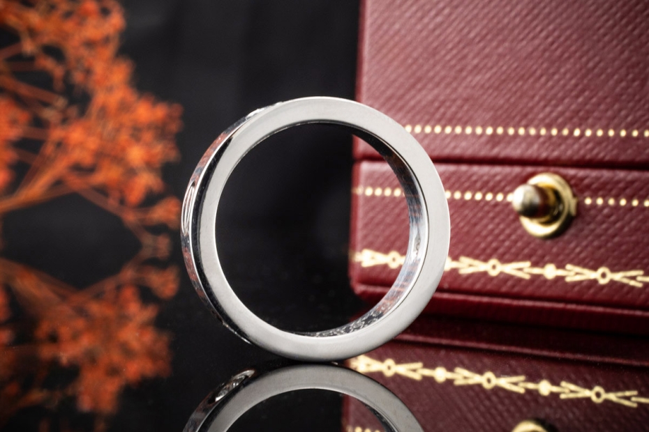 Cartier Love Ring 3 Diamanten in Weißgold 750 Großes Modell 50 Full Set 