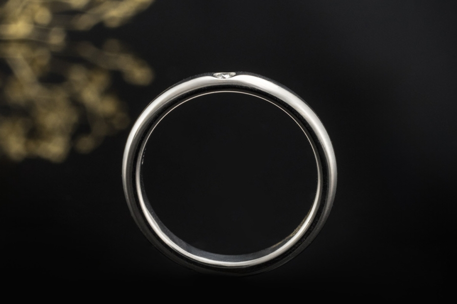 Tiffany & Co. Ring Elsa Peretti Solitär Bandring Diamant in 950er Platin 