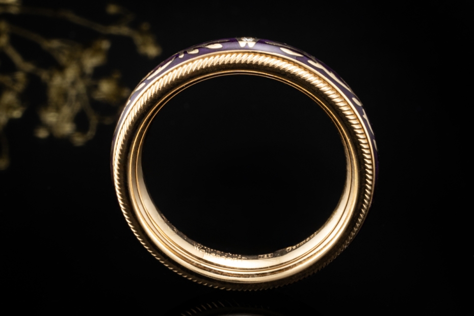 Wellendorff Ring Veilchen Fantasie Lila Drehring 1 Diamant Gelbgold 750 