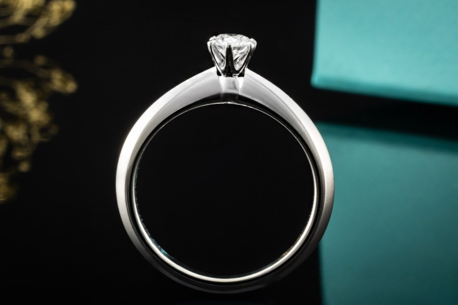 Tiffany & Co Solitär Ring Setting mit Diamant 0,22 Ct in Platin Full Set 