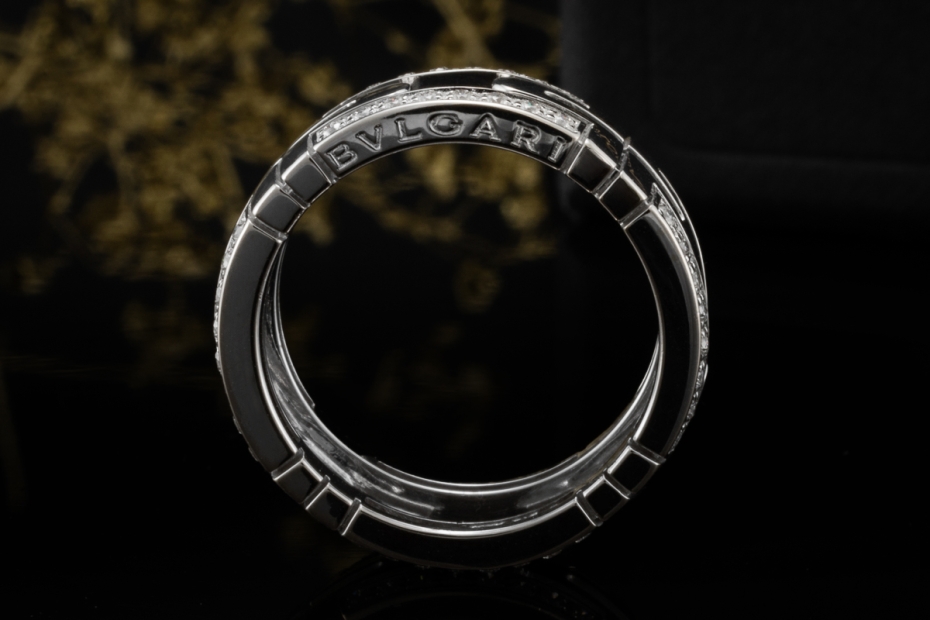 BVLGARI Parentesi Ring mit Diamanten in 750er Weißgold OVP Größe 55 