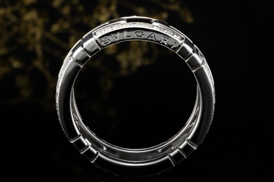 BVLGARI Parentesi Ring mit Diamanten in 750er Weißgold OVP Größe 56 