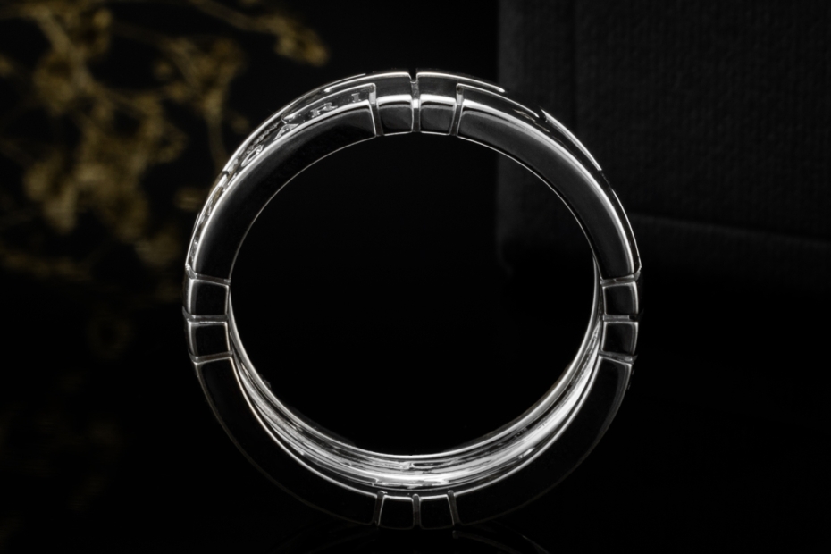 BVLGARI Parentesi Ring Offenes Design in 750er Weißgold OVP Größe 55 