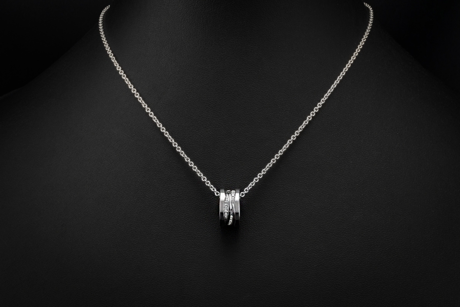 BVLGARI B.zero1 Collier Kette Design Legend Diamanten in 750er Weißgold 