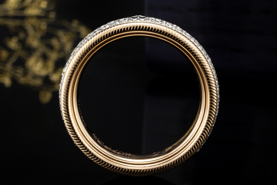 Wellendorff Ring Sternennacht Diamanten Drehring Gelbgold Weißgold 750 