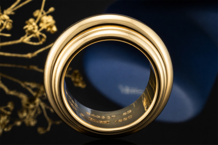 Piaget Ring Possession Drehring XL 1990 Gr. 53 Gelbgold 750 Full Set 