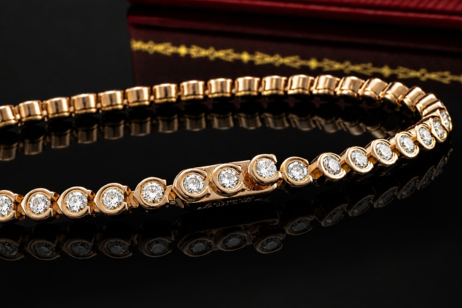 Cartier Lignes Essentielles Armband Tennisarmband Diamanten in Roségold 