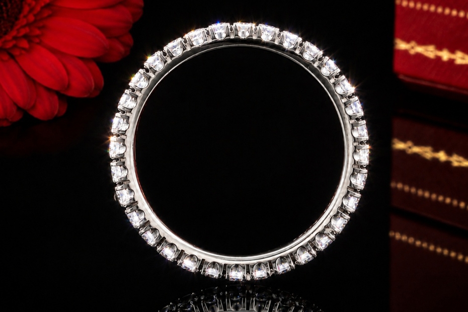 Etincelle de Cartier Ring Memoire Trauring Platin mit Diamanten Full Set 