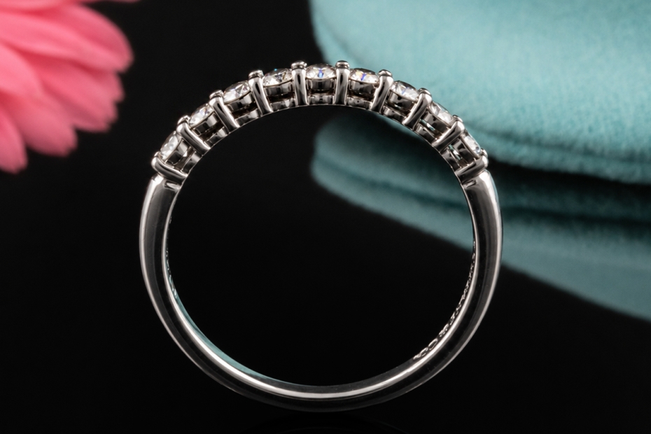 Tiffany & Co Forever Halbmemoire Ring mit 9 Diamanten in 950er Platin 51 