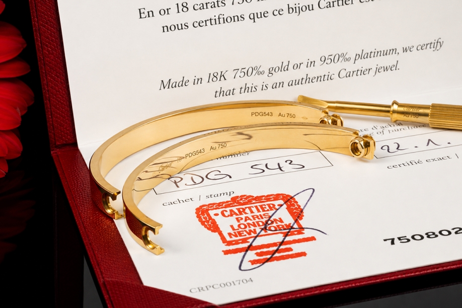 Cartier Love Armreif Armband Neues Modell in Gelbgold 750 Gr 18 Full Set 