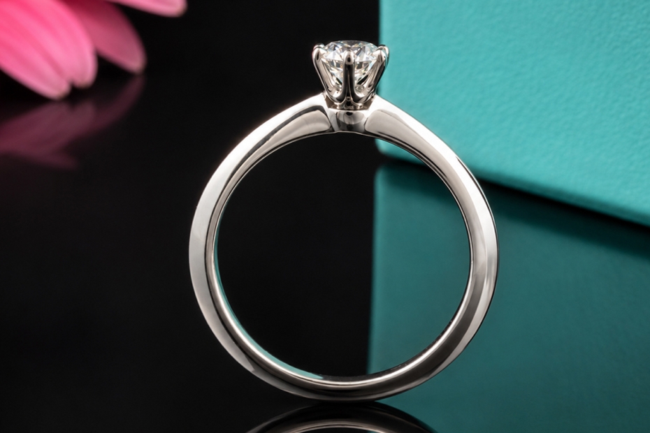 Tiffany & Co Solitär Ring Setting Diamant 0,34 Lupenrein Platin Full Set 