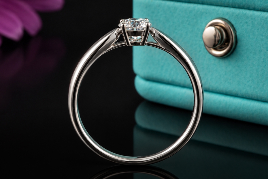 Tiffany & Co. Harmony Solitär Ring mit Diamant 0,37 Ct. 950er Platin OVP 