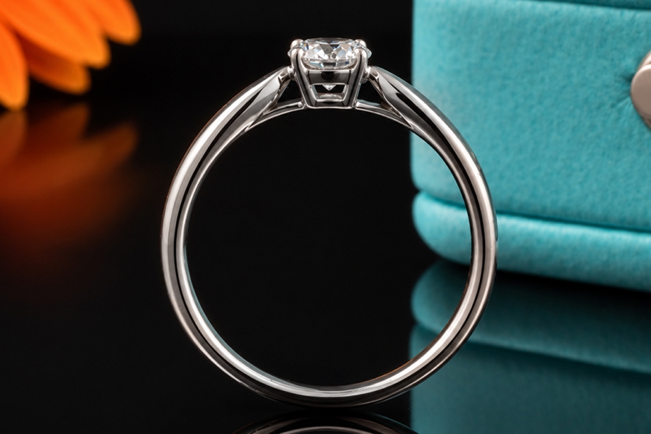 Tiffany & Co. Harmony Solitär Ring Diamant 0,34 Ct 950er Platin Full Set 