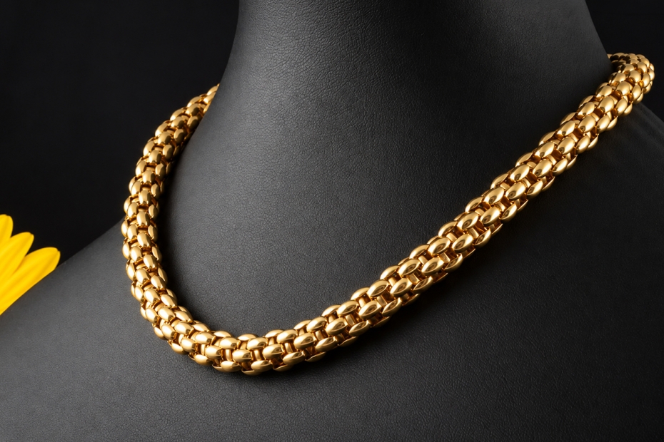 FOPE Collier Kette Himbeermuster in 750er Gelbgold Massiv 44 cm 82 Gramm 