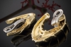 Massiv gearbeitete Ohrclips mit Baguette Diamanten 2 Ct in 750er Gelbgold 