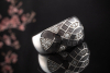 Leo Wittwer Ring mit Emaille Grau und Diamanten Brillanten Weißgold 750 