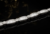 Funkelndes Armband beweglich mit Baguette Diamanten in 750er Weißgold 