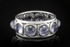 Memoire Ring mit Cabochon Iolith Goldschmiedearbeit in 750er Weißgold 