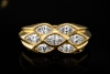 Stilvoller Ring Diamanten im Navette und Tropfenschliff in Gelbgold 750 