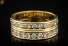 Bandring Ring mit 2 Reihen Diamanten Handarbeit in 750er Gelbgold Gr. 59 
