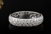 Memoire Ring Bandring mit Diamanten Goldschmiedearbeit in 750er Weißgold 