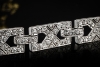 Art Déco Armband Rechteckiges Kreuz Design mit Diamanten 750er Weißgold 