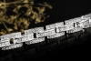 Eckiges Gliederarmband Brillanten und Baguette Diamanten in Weißgold 750 