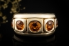 A. Odenwald Ring mit Orange Saphir massiv gefertigt in 750er Gelbgold 