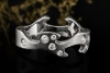 Georg Jensen Ring mit Diamanten Außergewöhnliche 750er Weißgold Arbeit 